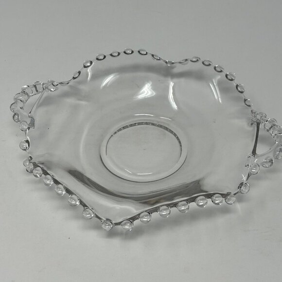 Candlewick Glass Ruffled Bowl With Handles 6 " - Picture 3 of 4